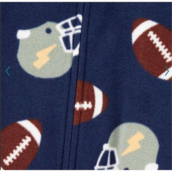 Carter's Boys 5T Football Fleece Footed Paiamas - Picture 6 of 7